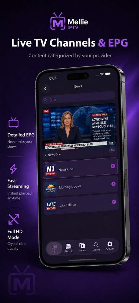 Mellie IPTV — iPhone